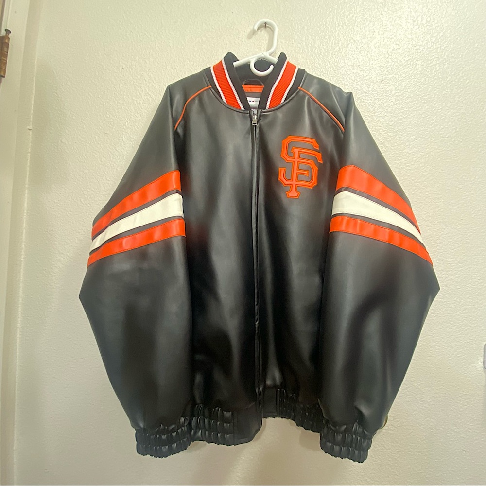 Vintage Majestic San Francisco Giants Black Letterman Varsity Jacket XL MLB
